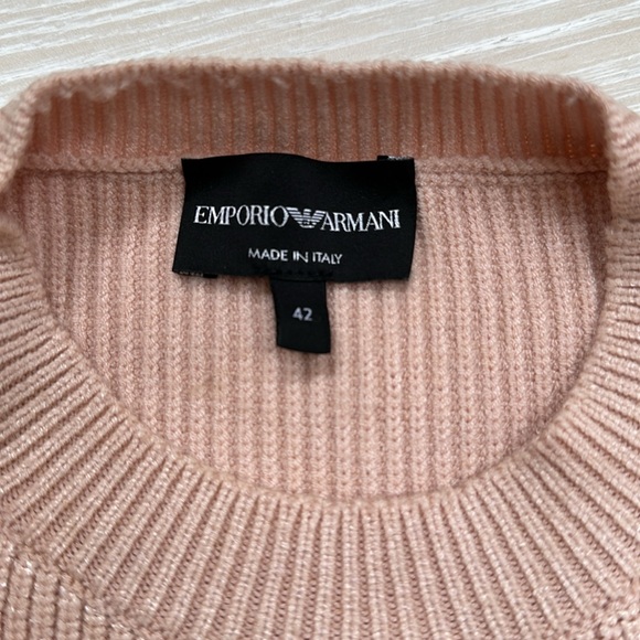 Emporio Armani Metallic Rose Crewneck Sweater Sz 42 - Picture 3 of 7